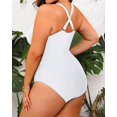 thumbnail image 4 of GFDYREE Women Plus Size One Piece Swimsuits V Neck Tummy Control Bathing Suits Front Cross Swimwear, 4 of 6