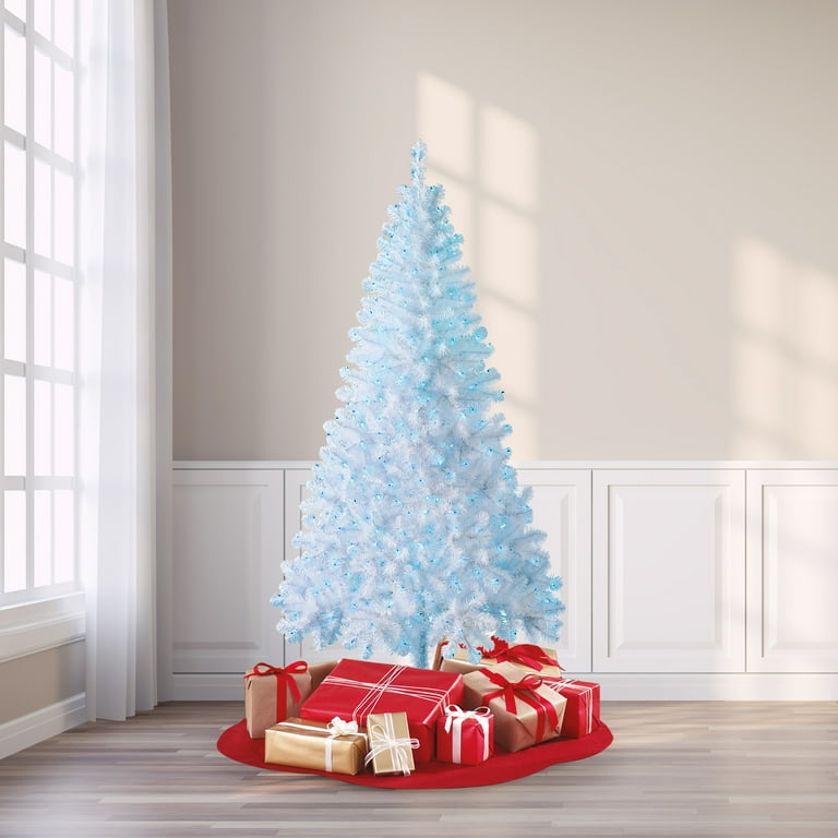 Blue and white 2024 christmas tree lights