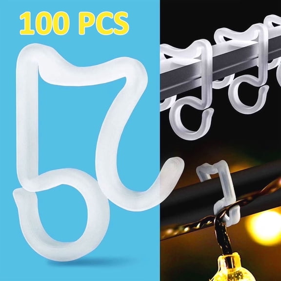 Holiday Light Clips Light Clips Outdoor Hang Gutter Hooks,Outdoor light hooks for Christmas Decoration String Lights Weatherproof Outdoor(100 Pieces)