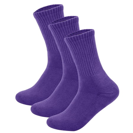 

3 Pairs Womens Lightweight Cotton Casual Crew Knit Socks Solid Color Comfort Fit Ankle Socks
