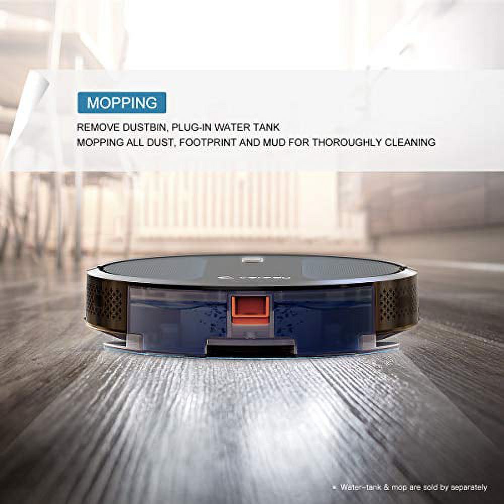 Coredy Robot Vacuum Cleaner, Fully Upgraded, Boundary Strip Supported, 360Â° Smart Sensor Protection, 1400pa Max Suction, Super Quiet, Self-Charge Robotic Vacuum, Cleans Pet Fur, Hard Floor to Carpet - image 2 of 9