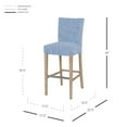 thumbnail image 3 of Milton Fabric Bar Stool Natural Wood Legs, Blue Stripes, 3 of 8