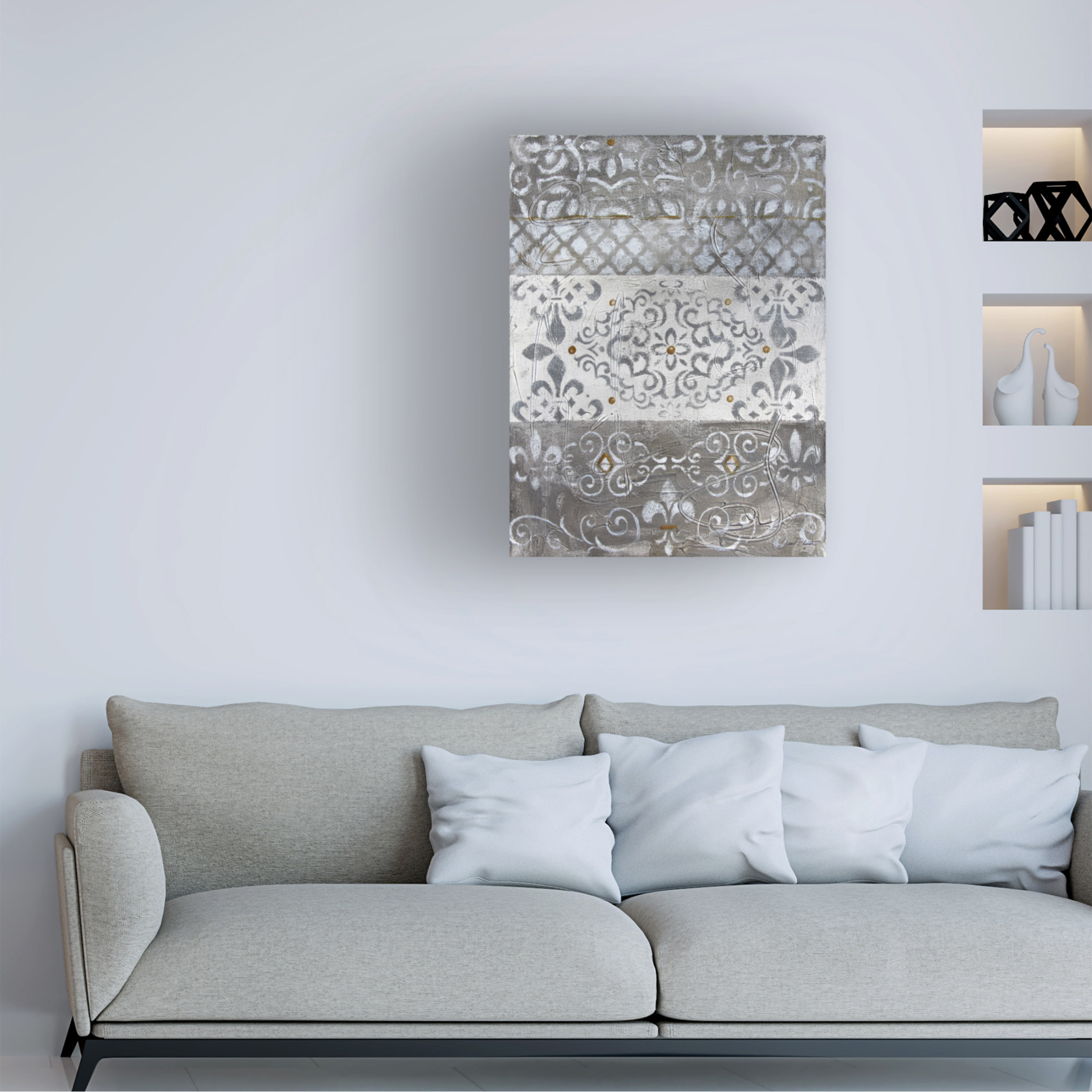 Canvas Wall Art - Jean Plout 'Abstract Lace C' Wall Art for Living Room, Bedroom, or Office Décor by Trademark Fine Art - 14 x 19 Inches