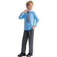 thumbnail image 5 of LOLANTA Boys Dress Shirts Button Down Shirt Long Sleeve Boys Kids Shirts and Tie Sets Solid Color Uniforms, 5 of 6