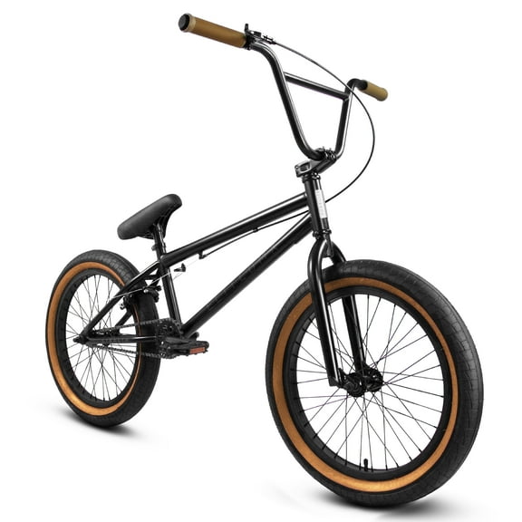 Elite BMX Bicycle 20” Freestyle Bike - Stealth Black Gum Ideal for Ages 7 to 18 Years