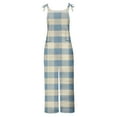 thumbnail image 5 of Frostluinai Wide Leg Jumpsuits for Women Sleeveless Linen Overalls Adjustable Straps Striped Jumpers Plus Size Color Block Rompers with Pokcet, 5 of 5