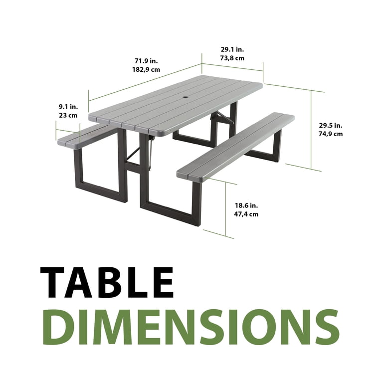 Lifetime Craftsman 6' Folding Rectangle Polyethylene Picnic Table