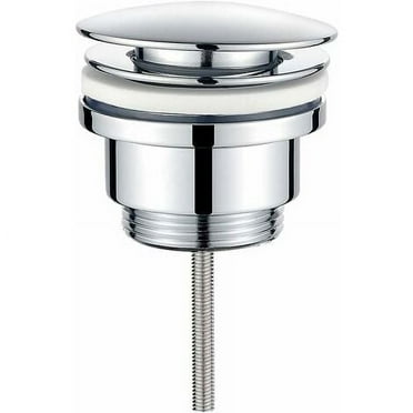 NeveLance POP-UP Bathroom Sink Drain with/without Overflow, Metal Push Open Sink Drain, Chrome