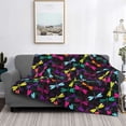 thumbnail image 2 of Yiaed Colorful Dragonflies Print Blanket Throw Blanket Soft Cozy Flannel Blanket for Home Bed Sofa Couch Chair-80"x60", 2 of 6