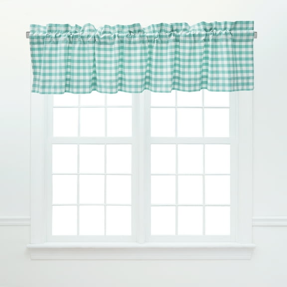 Ashford Aqua 100% Cotton Single Window Valance 15" x 72"
