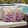 thumbnail image 5 of Spring Flowers Pillow Covers 2 Pack Chrysanthemum Oil Painting Gradient Gray Pillowcase Waterproof Outdoor Throw Pillow Cover for Patio Garden Square Cushion 16”x16”, 5 of 9