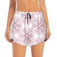 thumbnail image 2 of KLL Christmas Snowflakes Pattern Shorts Women,Athletic Shorts High Waisted Running Shorts Pocket Sporty Short Gym Elastic Workout Shorts-Large, 2 of 7