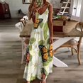 thumbnail image 4 of Blue Floral Butterfly Sleeveless Dress Loose Women's Dress Dresses Luxury Evening Dresses, 4 of 9