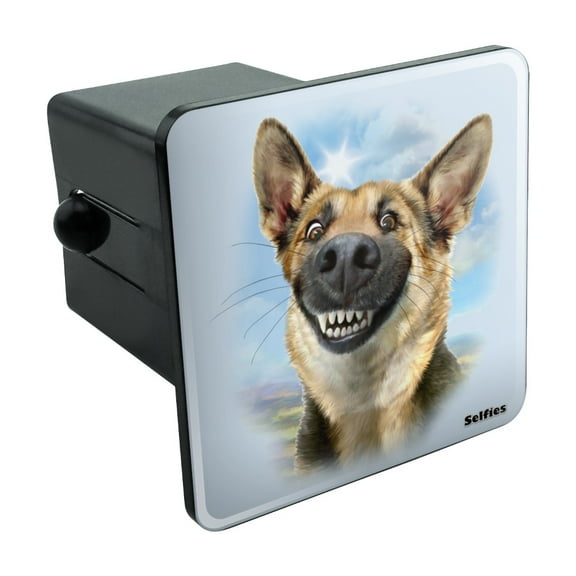 German Shepherd Dog Selfie Tow Trailer Hitch Cover Plug Insert