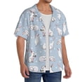 thumbnail image 4 of Xecao offers the Rabbit Is Eating Carrots for Men's Casual Short-sleeved Shirt, a button-up collared shirt with a pocket, perfect for beach vacations and yacht travel in the Small size., 4 of 7