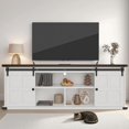 thumbnail image 2 of Trilenars 77 Inch TV Stand - Mid Century Entertainment Center with Storage Cabinets, Charge Station & Barn Doors**, 2 of 6
