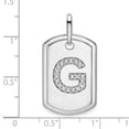 thumbnail image 4 of 14K White Gold Diamond Initial G Dog Tag Charm, 4 of 4