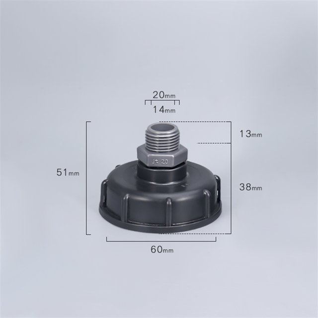 S60*6 Filetage à 1/2 Pouces 3/4 Pouces 1 Pouces Filetage Fin Connecteur de Réservoir d'Eau IBC Accessoires de Raccord de Réservoir IBC, Étanche
