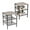 Light gray, variant on Gaderth Side Table Set of 2, 3-Tier Square End Table, Industrial Nightstand with Mesh Shelves, Metal Frame Bedside Table for Living Room, Bedroom