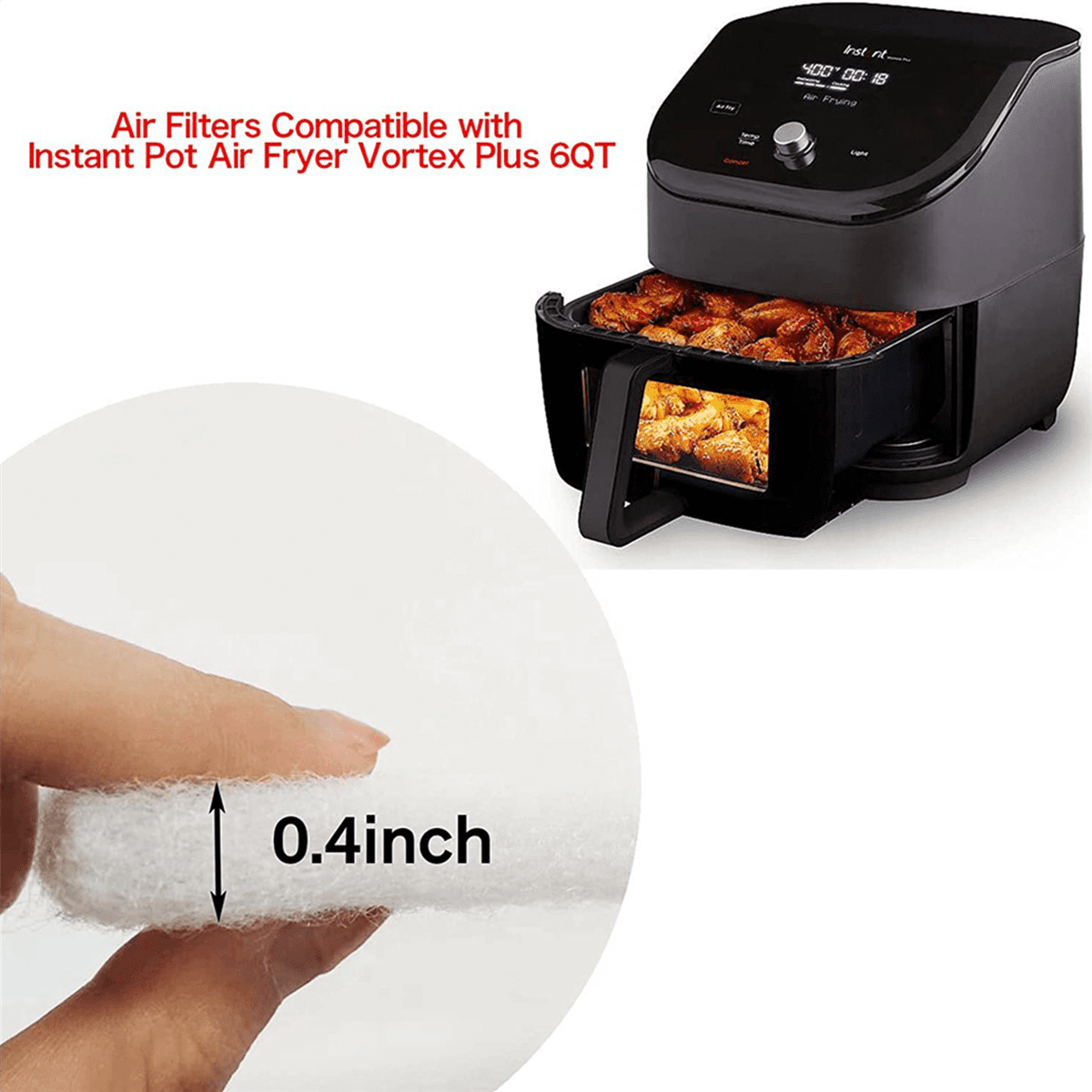 FK6 Ersatzfilter-Set Für DeLonghi Luftfritteusen (D650Ux, D677Ux, D689Ux U.a.) – Gegen Fett & Gerüche