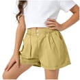 thumbnail image 2 of Amidoa Pull-on Girls Shorts Summer Comfort Waist Cotton Shorts Casual Shorts,Yellow,9-10 Years, 2 of 6