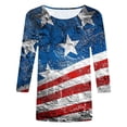 thumbnail image 5 of July 4th 3/4 Sleeve Shirts for Women American Flag Stars Stripes Shirts T-Shirt Cute Graphic Tees USA Flag Patriotic Tshirts Tunic Tops, 5 of 5