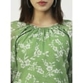 thumbnail image 4 of Moomaya Printed Top, Round Neck Sheer Long Sleeve Tops For Women, 4 of 8
