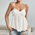 thumbnail image 6 of Njagoc3 Womens Spaghetti - Strap V - Neck Ruched - Bust Flowy Cami Top - Flattering for Summer Dates, 6 of 6