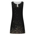thumbnail image 4 of ICHUANYI Clearance Women's Summer Printed Casual Sleeveless Round-Neck Long Dress(Black, S) ICHUANYI WER2023081017011, 4 of 5