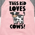 thumbnail image 3 of Instant Message - This Kid Loves Cows - Toddler & Youth Girls Raglan Graphic T-Shirt, 3 of 6