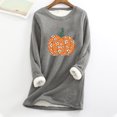 thumbnail image 1 of ICHUANYI liquidación mujer sudadera de lana gruesa manga larga estampado terciopelo cálido cuello redondo ropa interior Tops ICHUANYI WER202308174905, 1 of 3