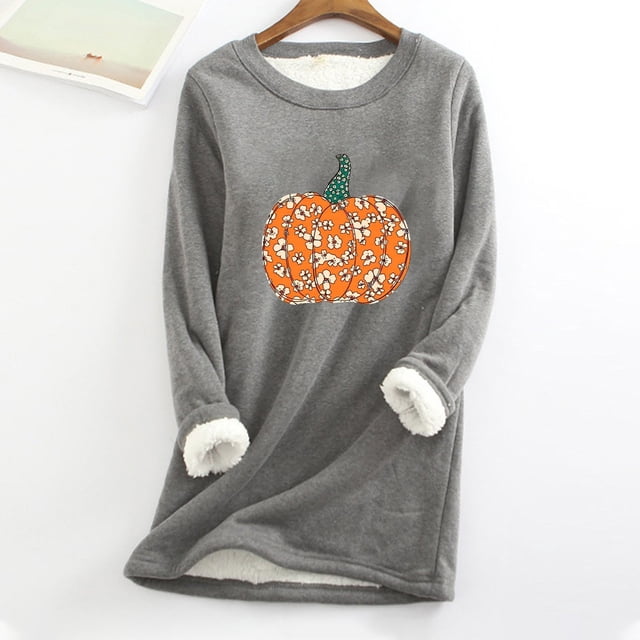 ICHUANYI liquidación mujer sudadera de lana gruesa manga larga estampado terciopelo cálido cuello redondo ropa interior Tops ICHUANYI WER202308174905