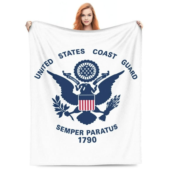 US Coast Guard Blanket Soft and Warm Cozy Flannel Lightweight Throw Blanket for Couch Sofa Bed 50x40