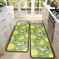 thumbnail image 4 of Kitchen Rugs Sets Of 2,Yellow Lemon Fruit Flowers Green Pattern Anti Fatigue Kitchen Mat Rugs Non Slip Washable,Decorative Kitchen Floor Mats for Kitchen,Sink,Laundry,17"x47"+17"x47", 4 of 5