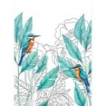 thumbnail image 2 of Idea4wall 3pcs Vibrant Kingfisher and Foliage Colorful Bird and Tropical Leaves Wall Murals, Not Peel and Stick, Non-Woven Wallpaper Large Wall Decoration for Rooms, 72"x132", 2 of 5