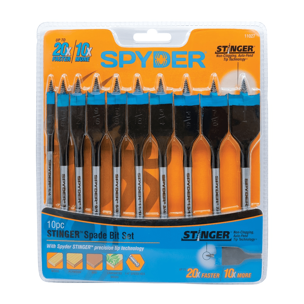 Spyder 10-Piece x 6-in Woodboring Spade Drill Bit Set
