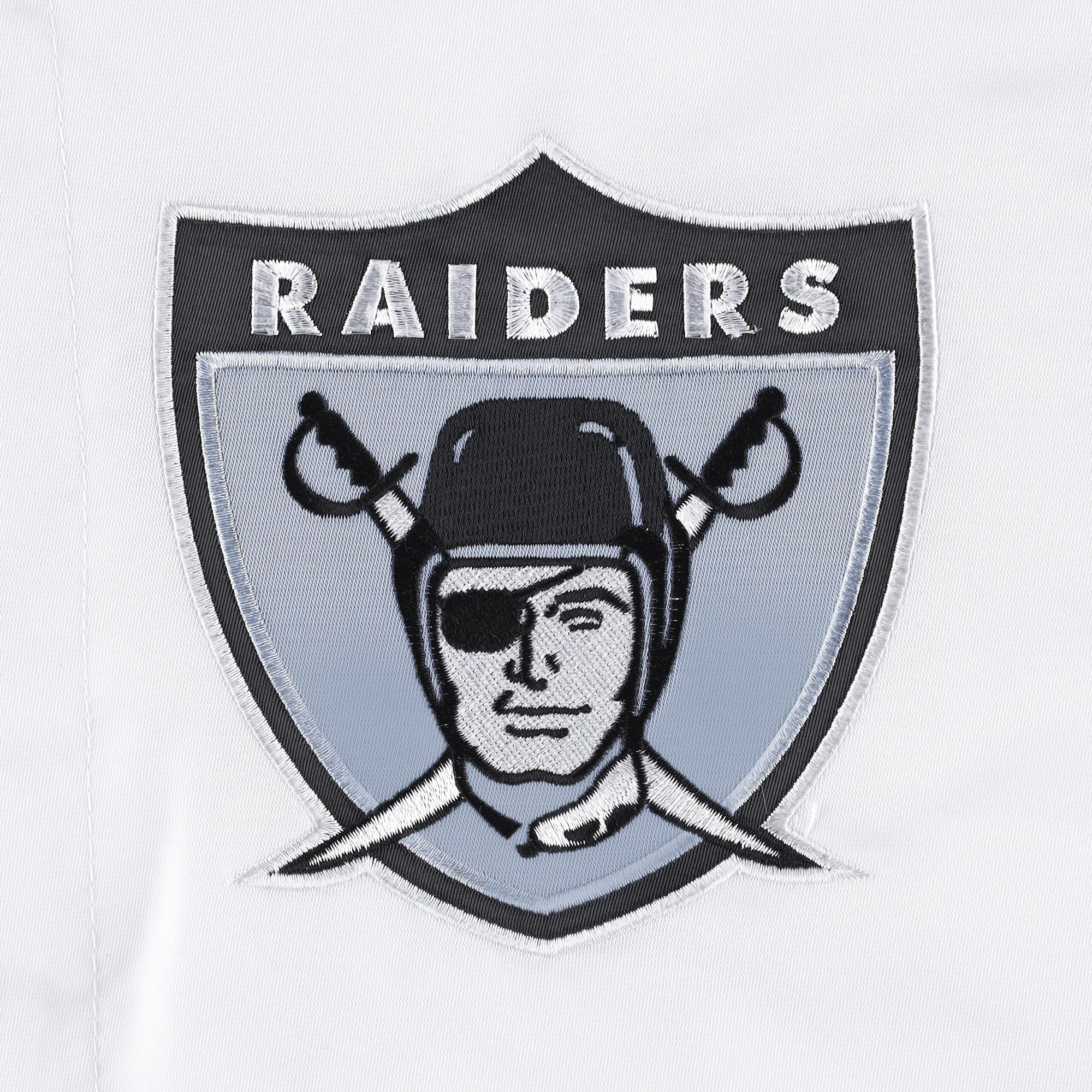 Men's Starter Black Las Vegas Raiders The Reliever Raglan Full-Snap Jacket
