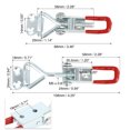 thumbnail image 2 of 8pcs Car Adjustable Handle Toggle Clamp Latch Hasp without Hole 100Kg 220Lbs Holding Capacity, 2 of 6