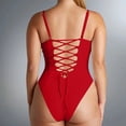 thumbnail image 4 of Women's Backless Neck Tie Up Swimsuit Large Size Solid Color Triangle Bikini Monokini Hot Transparent Bikini Woman High Waist Bikini Long Shorts Bikini Styler Boxing Shorts Plus Size Bikini Top Shaver, 4 of 6