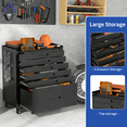 thumbnail image 6 of Hassch Rolling Tool Cabinet with 6 Drawers, Heavy Duty Metal Storage Cabinet for Garage, Warehouse, Workshop, Black, 6 of 11