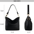 thumbnail image 5 of Montana West Hobo Bags for Women Top Handle Satchel Shoulder Purse Bucket Handbag, Black, 5 of 7