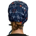 thumbnail image 2 of Navy Blue Heart Beat EKG Scrub Cap Hat, 2 of 3