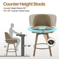 thumbnail image 4 of Foreate Swivel Bar Stools Set of 1, 26" Counter Height, Upholstered Linen Fabric Large Seat with Mid-Back & Wood Legs, Modern Chair Island Stool for Kitchen Pub, Sand Brown, 4 of 13