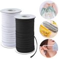 thumbnail image 5 of coopay 80 yardas de largo 14 de ancho Cordón elástico Bandas elásticas Cuerda elástica Bobina elástica de punto pesado para coser 2 rollos de 40 yardas (blanco y negro 14 pulgadas), 5 of 5