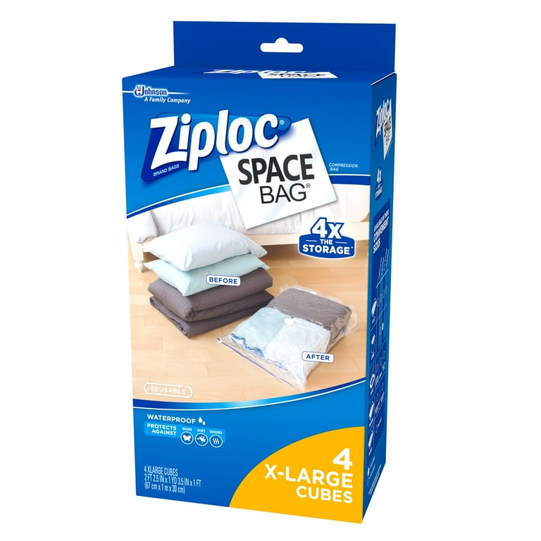 Ziploc Large, XLarge Plastic Cube Combo Space Bag 4 - 2/pack 86112