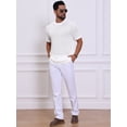 thumbnail image 5 of DARING DIVA Men's Waffle Short Sleeve Crew Neck Solid Knitted T-Shirt L White, 5 of 7
