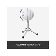 Blue Snowball USB Microphone - Textured White - 2 capsule design - Mac and PC compatible - USB - 3 pickup options - 40Hz - 18kHz