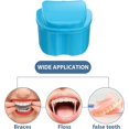 thumbnail image 5 of Caja para dentaduras postizas con cesta, color azul, caja de almacenamiento para aparatos dentales, protector bucal, color azul claro JM  JM, 5 of 5