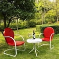 thumbnail image 1 of Griffith Ensemble de 3 Pcs pour l'Extérieur en Métal, Fauteuils, Rouge Vif Lustré/blanc Satiné - Table d'Appoint et 2 Chaises, 1 of 4