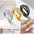 thumbnail image 2 of Three-ring Rotating Ring For Couple Creative Personalized Anxiety Relief Rings Women Geometric Jewelry, 2 of 10